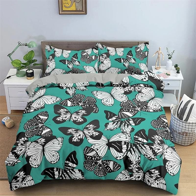 3D Print Butterfly Pattern Bedding Set Boys Girls Twin Queen Size Duvet Cover Pillowcase Bed Kids Adult 135X200cm