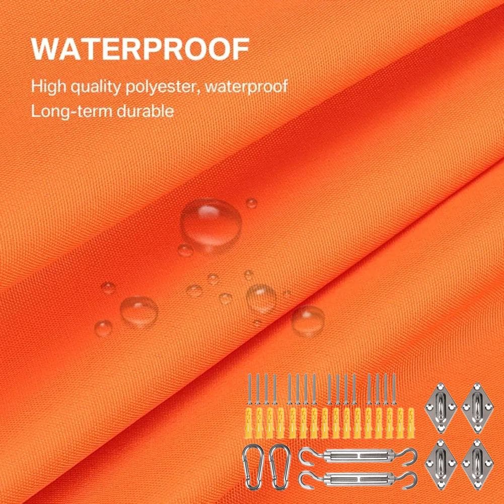 Sun Shade Sail Curved Commercial Outdoor Shade Cover Rectangle Triangle Heavy Duty Waterproof for Backyard Patio Garden Deck Triangle 2x2m orange