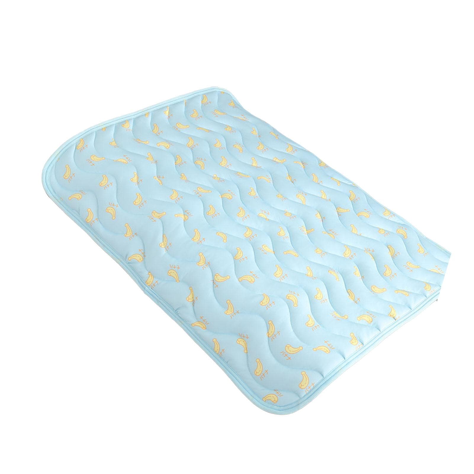 Pet Cooling Mat Ice Silk Fabric Blanket Summer Pet Sofa Bed Cover Sleeping Pad for Cats Dogs Green S blue