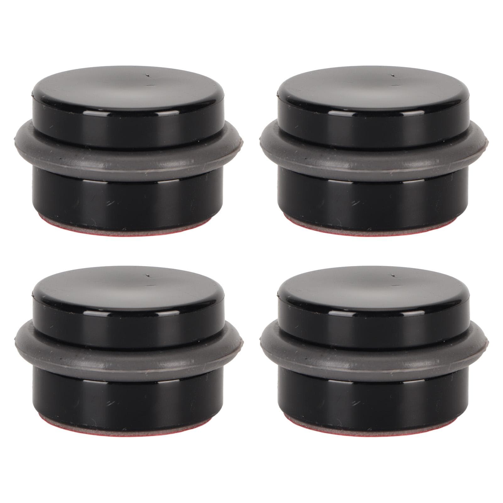 4pcs Cylindrical Door Stopper Prevent Impact Silent Floor Door Stopper Plastic Black Door Holder