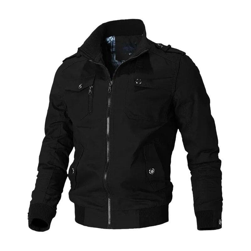 Men's Jacket Casual Fashion Outer Jacket Men's Jacket Men's Spring Autumn 2022 New Stand Up Slim Military Bomber Jacket Men XXL black