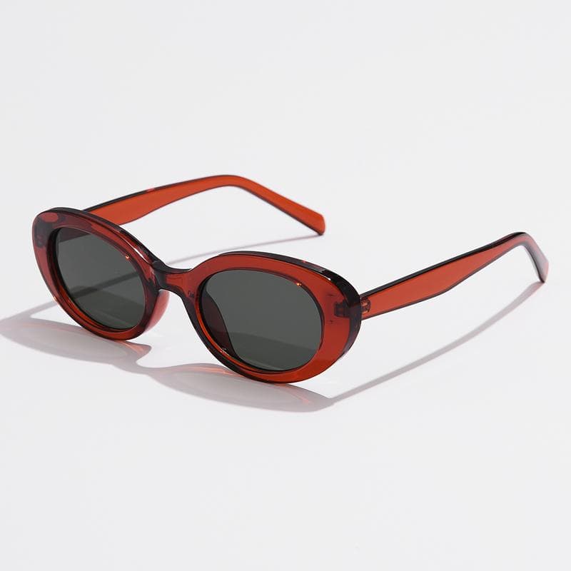 Retro Vintage Oval Sunglasses Women Men Designer UV400 Black Frame Lens Eyewear for Fishing Driving Fashion