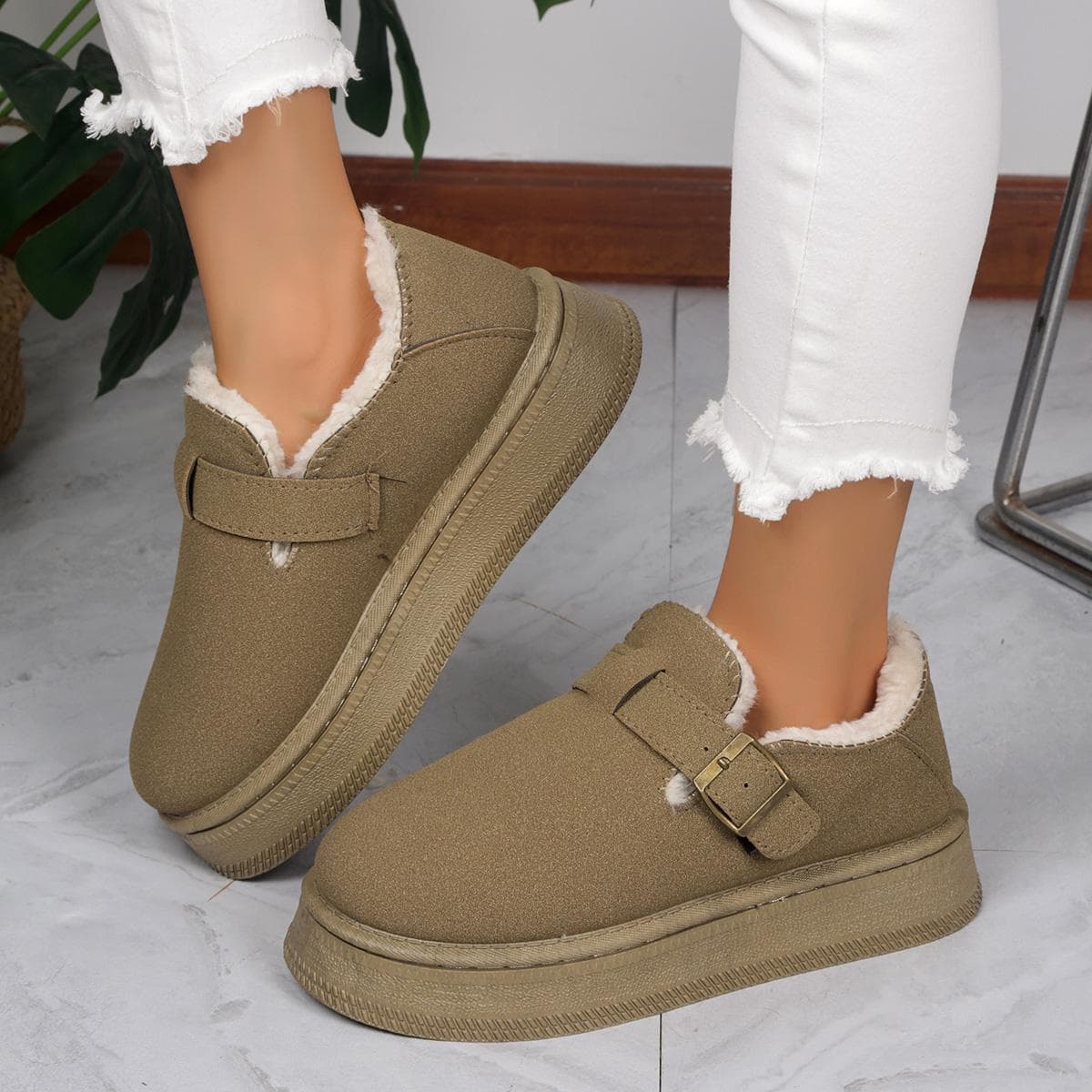 Size 42 Women's Boots Snow Boots Lightweight Shoes Casual Women's Comfortable Thickened Warm Flat Cotton Shoes 42 green