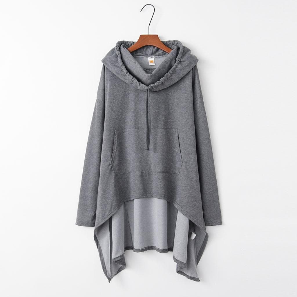 Women's Spring and Autumn Hoodie Long Hooded Sweatshirt Large Size Long Single Layer Hoodie Top XS
