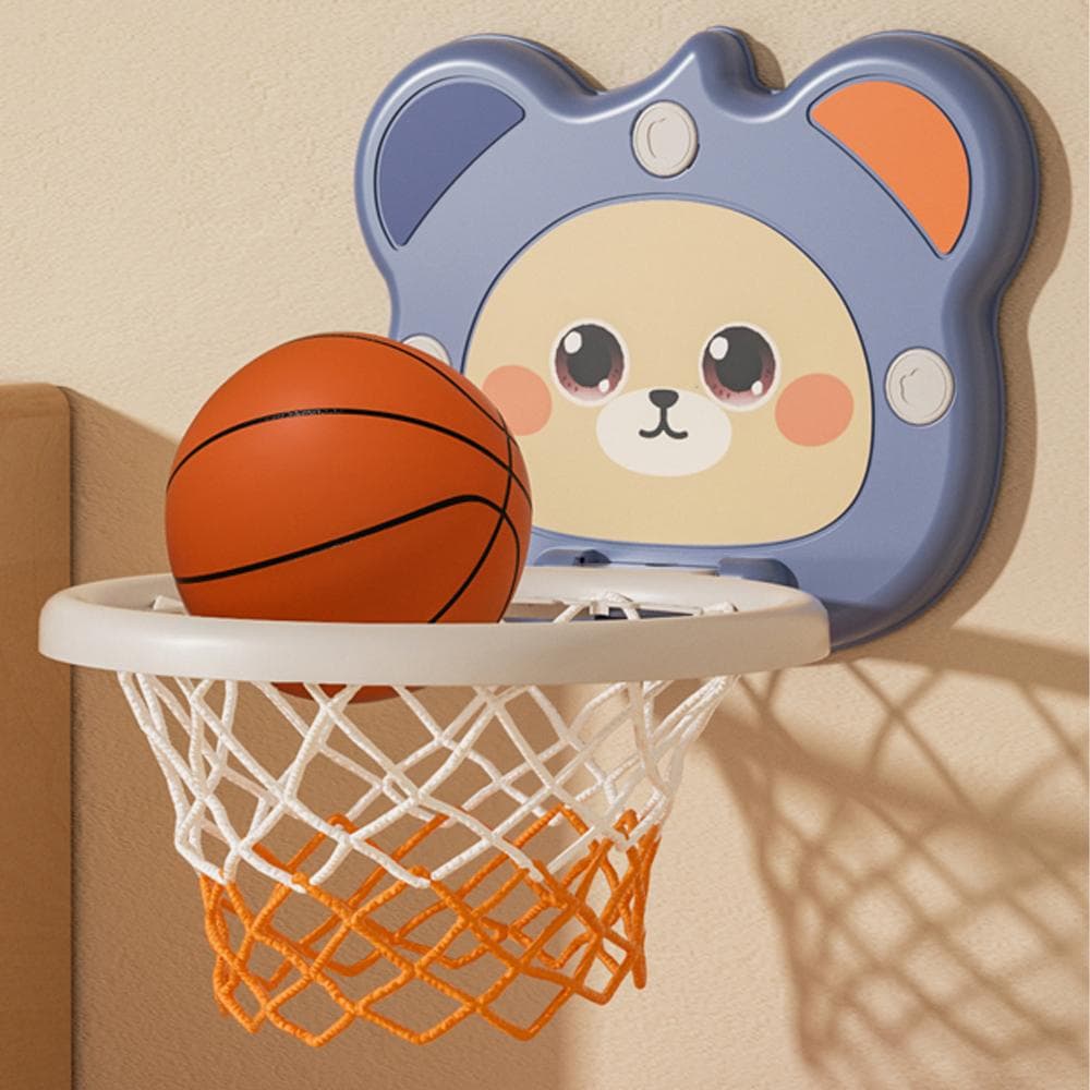 Toddlers Kids Basketball Hoop Indoor Adjustable Height Space Saving Basketball Accessories Training blue
