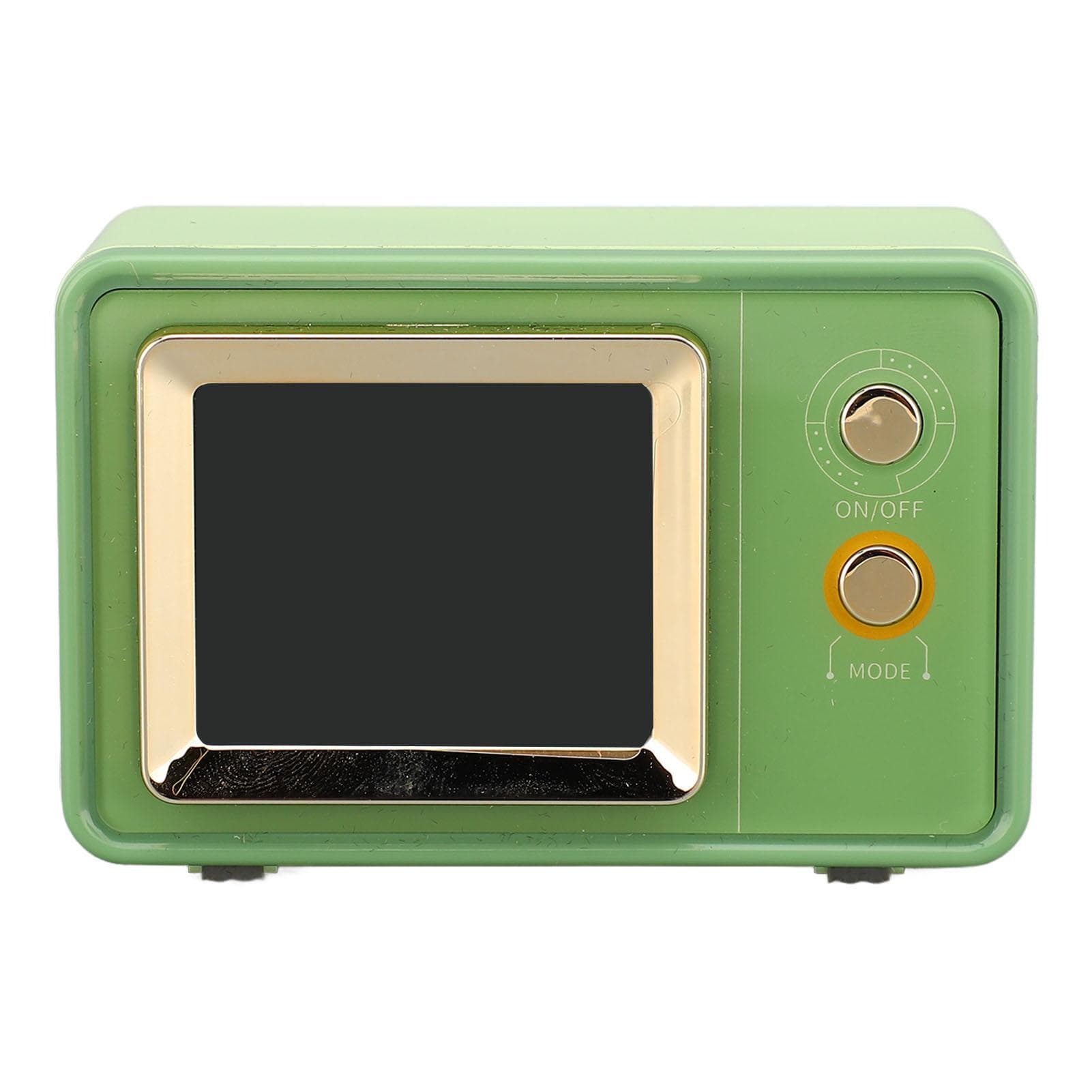 Retro Speaker TV Shaped Multifunctional Fashionable Time Speaker for Home Outdoor Use Brown green