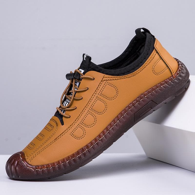 Autumn New Men's Leather Shoes Korean Style Trendy Soft Sole Sports Shoes Casual Shoes 44