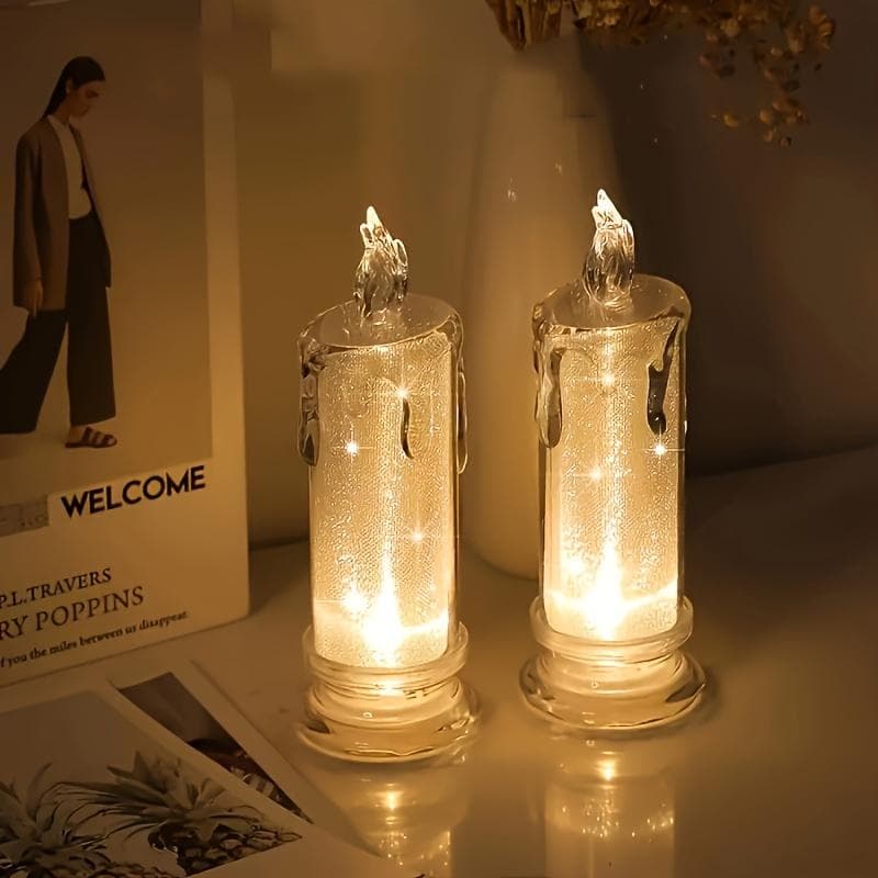 1/2/4pcs LED Flameless Candles LED Column Candles Including Battery Perfect for Christmas Family Gatherings Candlelight Dinners 2pcs