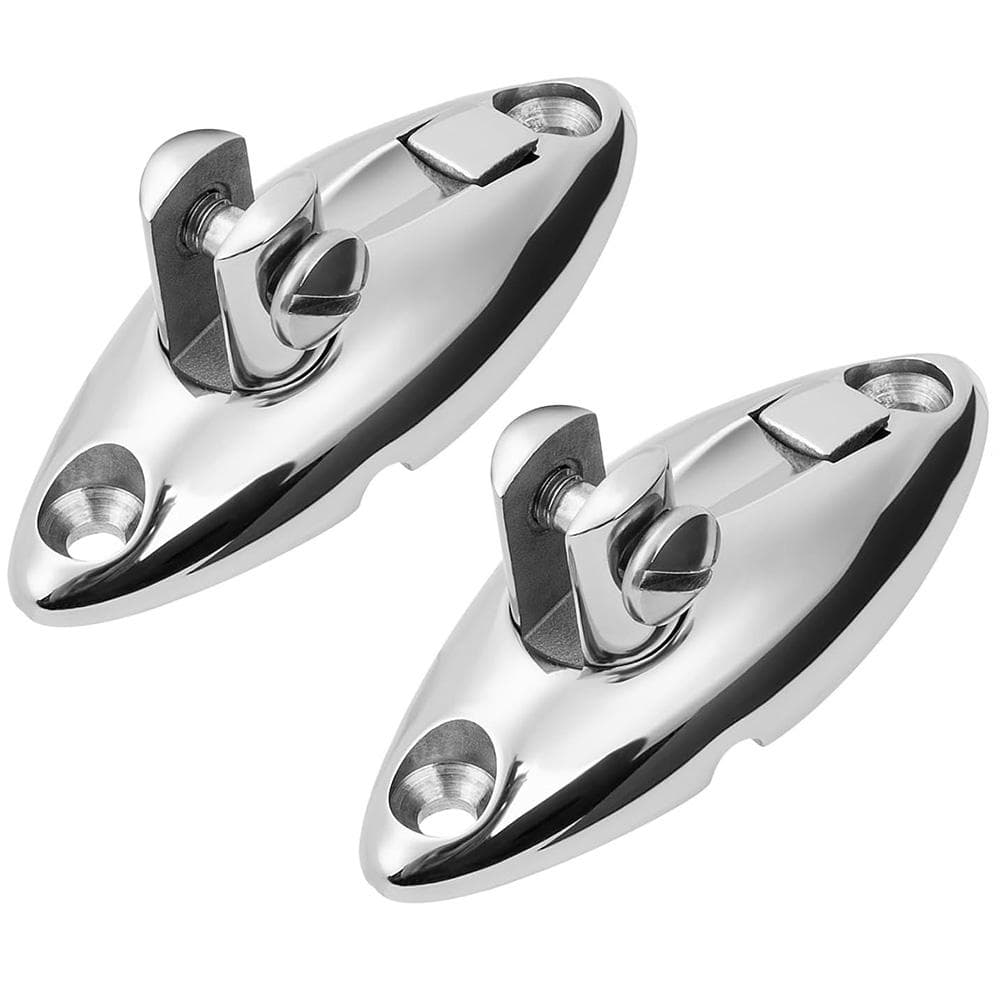 2PCS 316 Stainless Steel Boat Quick Release Bimini Top Swivel Deck Hinge Silver