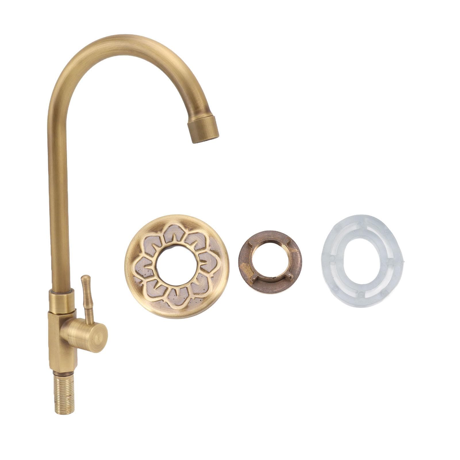 Antique Brass Bathroom Sink Faucet Single Handle Vanity Tap Splash Proof Bathroom Faucet for Home