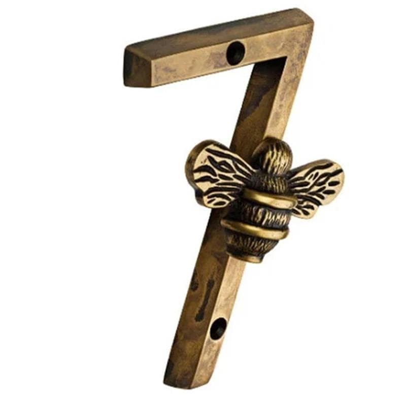 Bee House Number Sign Brass Bee House Number Metal Crafts Modern Door Sign Numbers Signs Plaques Numbers Metal 0-9