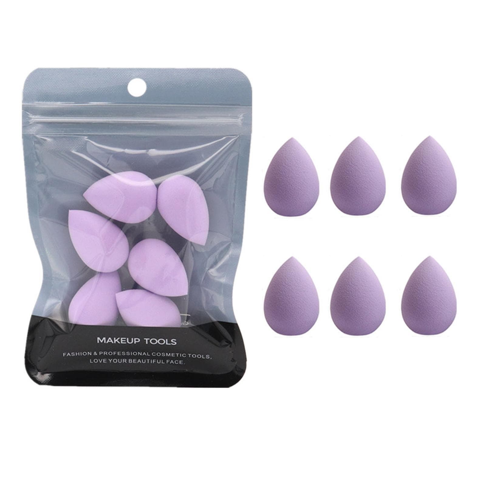 6 Pack/Set Makeup Sponge Dry And Wet Sponge Puff Mini Beauty Make Up Tools for Foundation Powder purple