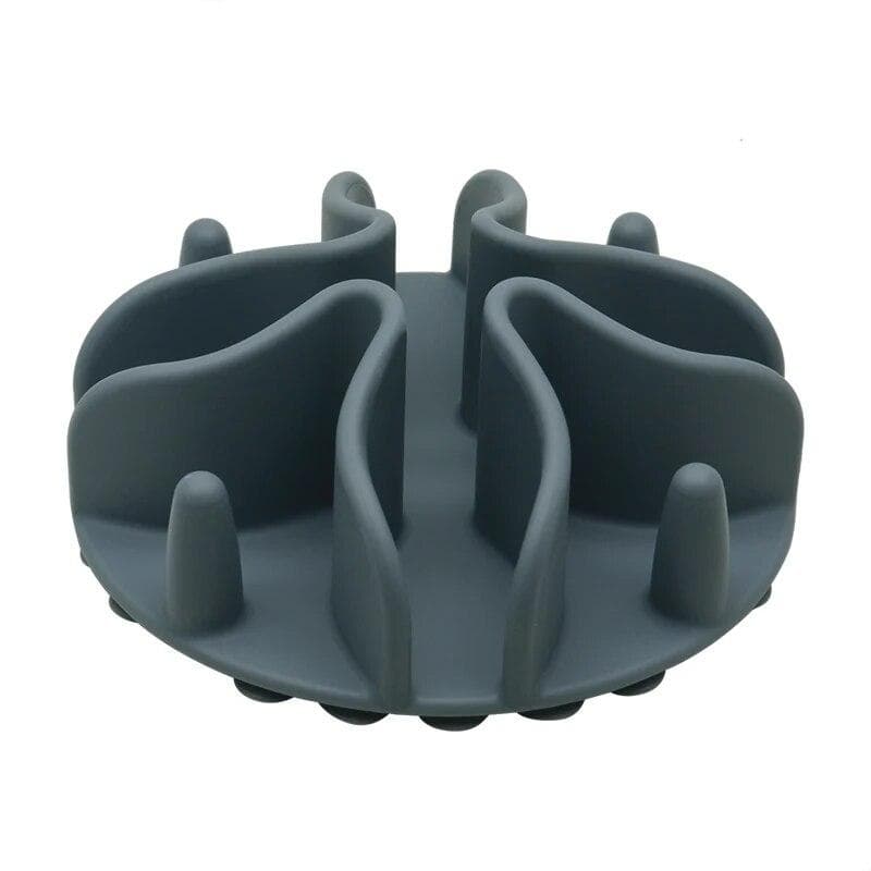 Silicone Pet Slow Feeder Insert With Strong Suction Cup For Dogs Feeding Bowl Pet Products grey