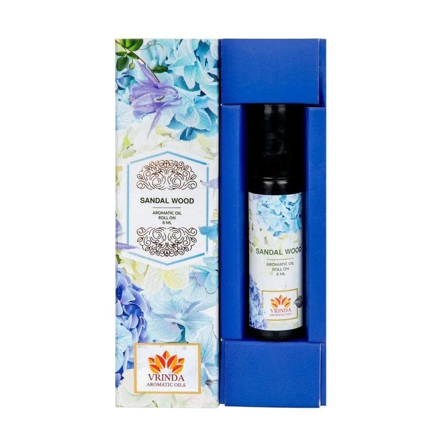 Sandalwood oil roller (8 ml), Sandalwood Aromatic Oil Roller Bottle, Vrindaam 10.25
