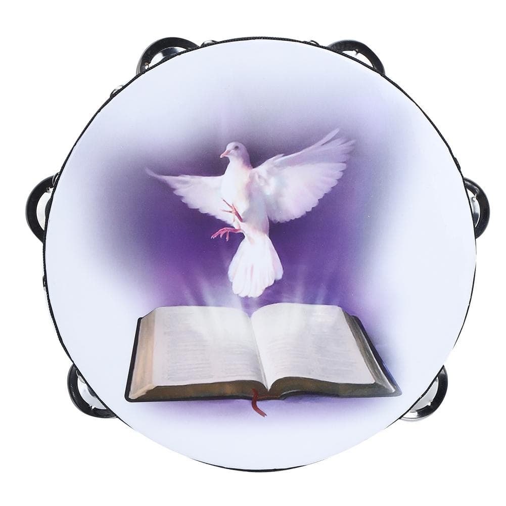 Tambourine Double Row Metal Jingle Handheld Percussion for Church Party20cm 20cm/7.9in