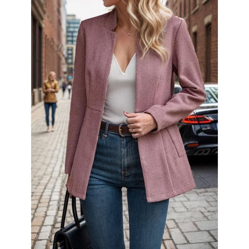 Women's Jacket Slim Jacquard Splicing Thickened Woolen Jacket Women XL