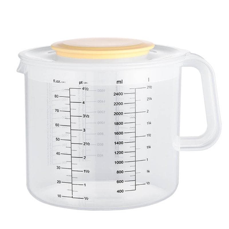 Large Capacity Baking Measuring Cup Scale Mixing Bowl with Lid Transparent Plastic Mixing Cup for Home Kitchen Plastic Cups