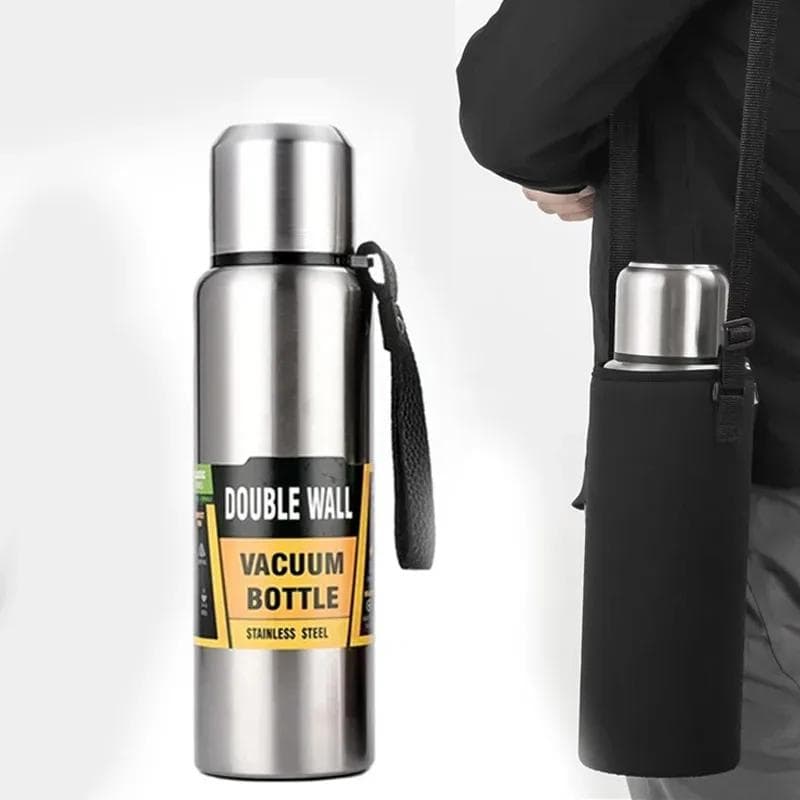 500/1000/1500ml Stainless Steel Thermos Large Capacity Vacuum Flask Portable Insulated Tumbler with Rope Thermo Bottle 800ml