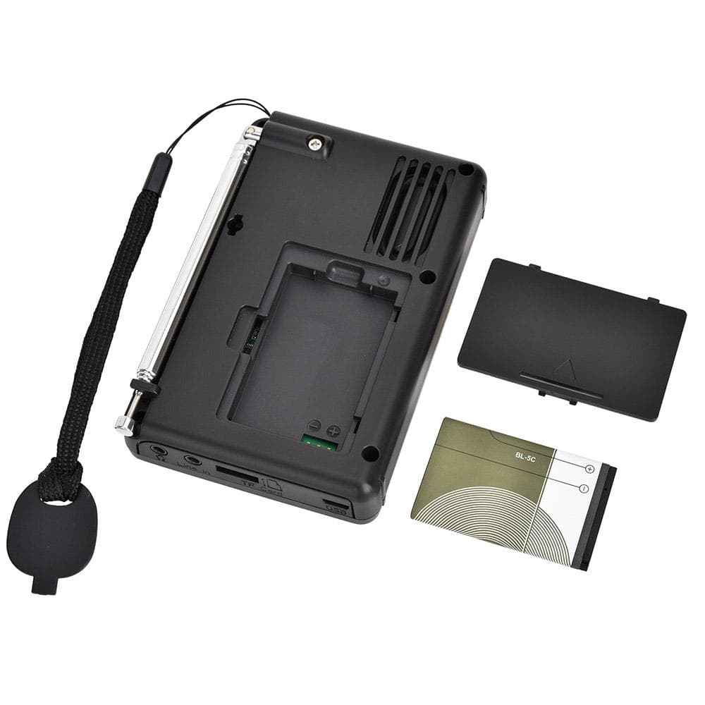HRD-603 Portable Radio AM/FM/SW/BT/TF Pocket Radio USB MP3 Digital Recorder Support TF Card black
