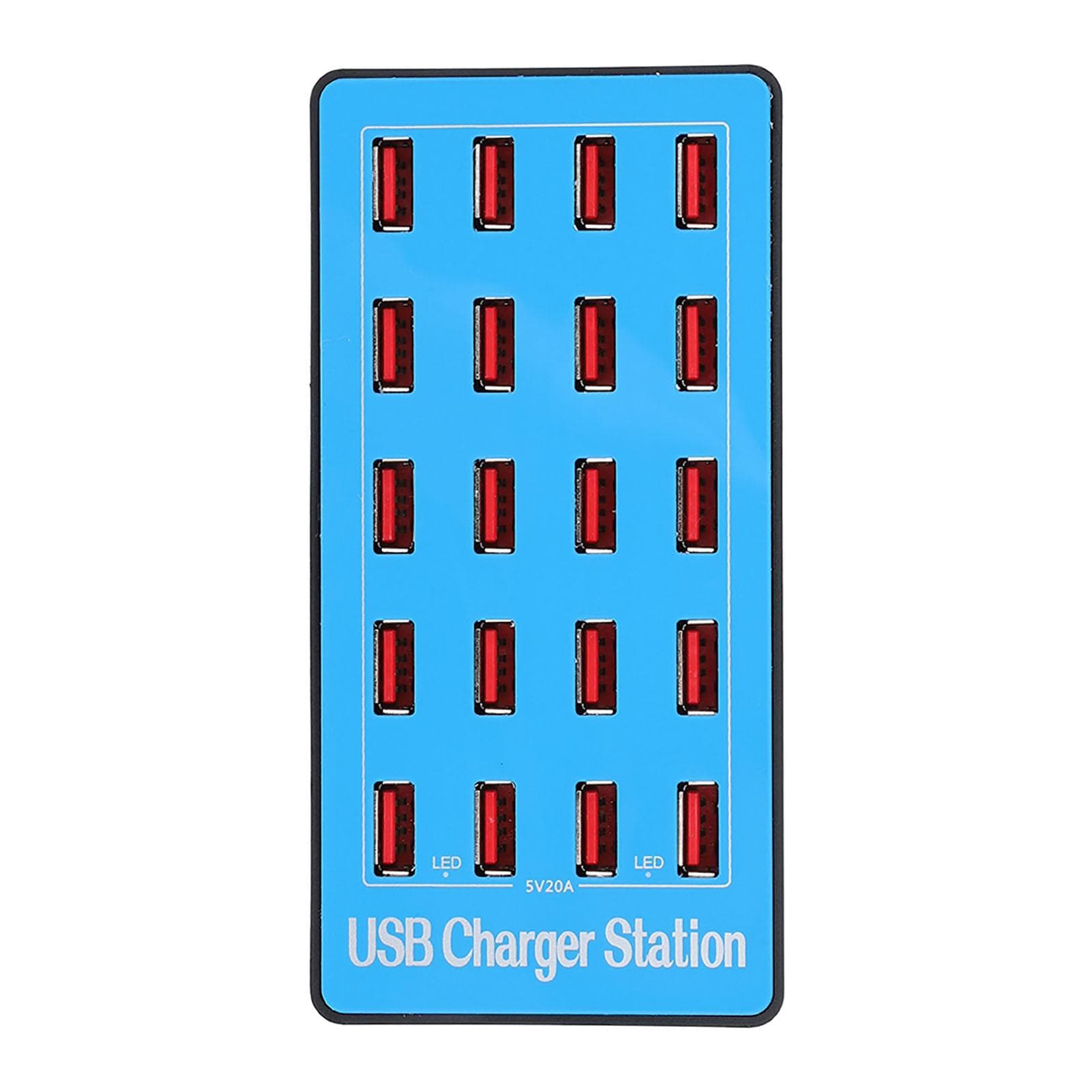 Multi level Protections 20 Port USB Hub 20A 5V Large Output USB Charging Station UK Plug