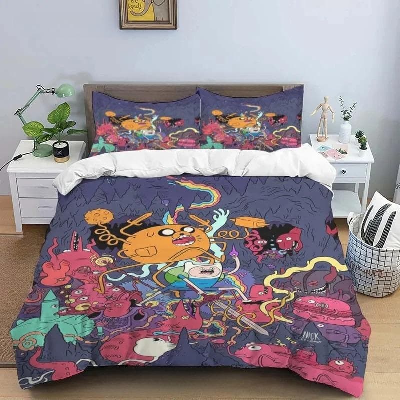 Cartoon Adventure Time Finn And Jake Duvet Cover Comforter Bed Single Twin Full Queen Size 3d Youth Girl Boys Gift 135X200cm-2pcs