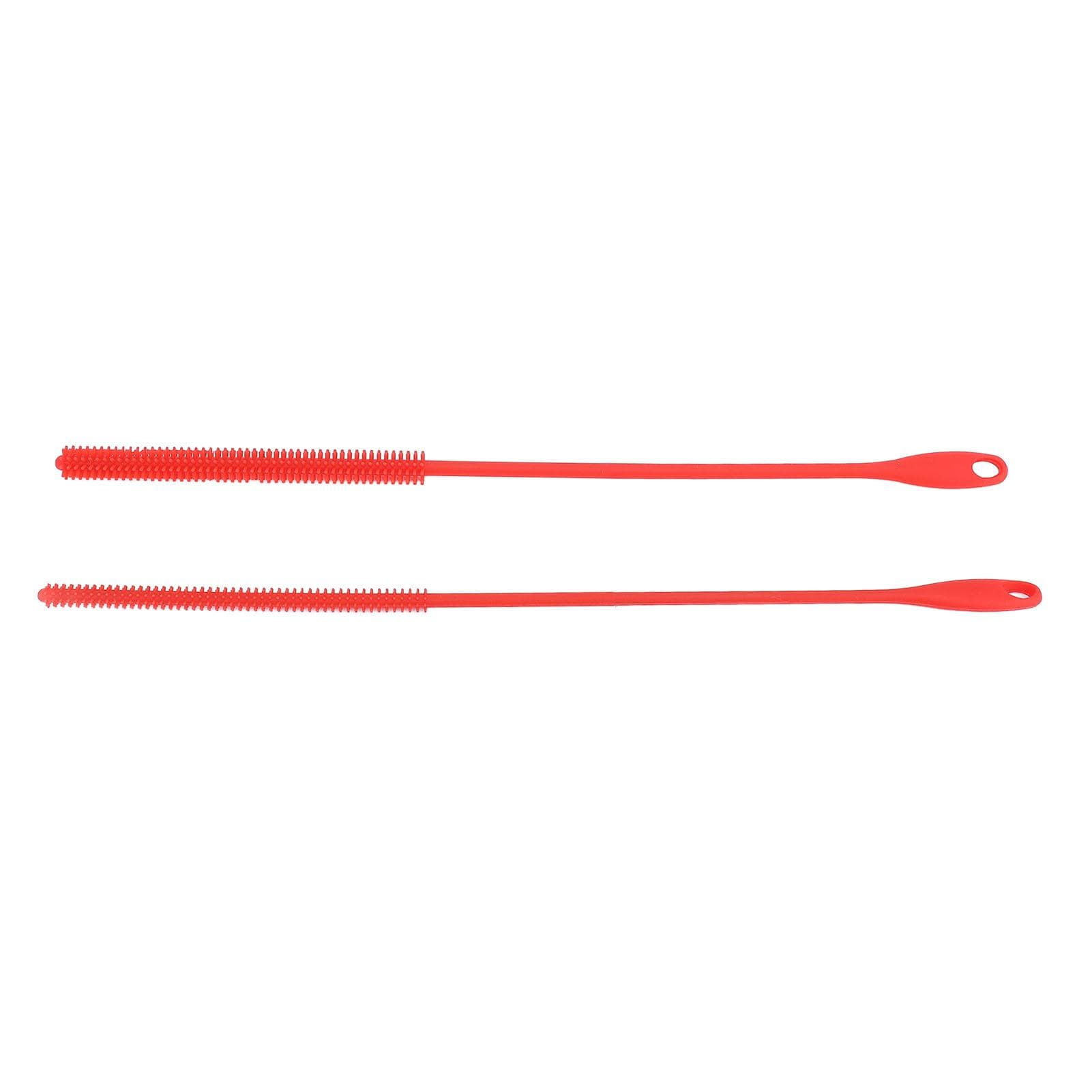 2Pcs Straw Cleaner Brush Silicone High Density Bristle Reusable Versatile Pipe Straw Brush for Home