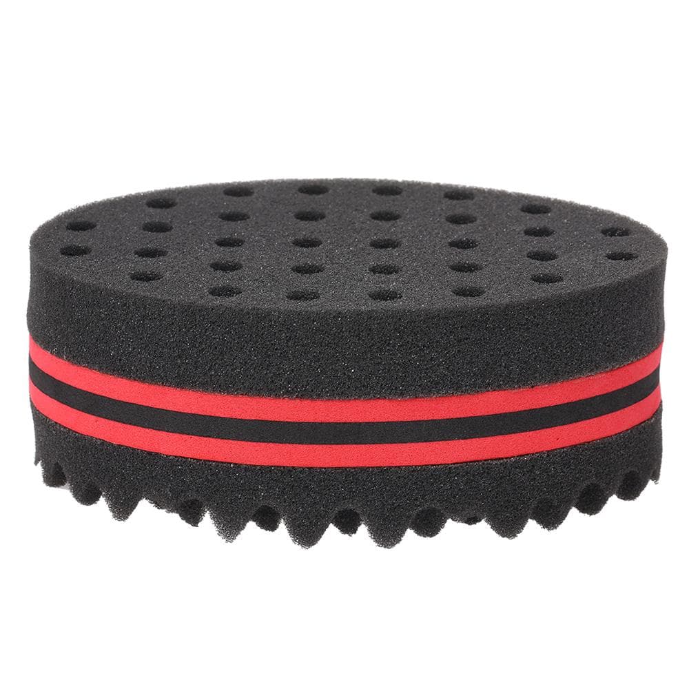 Hair Brush Sponge with Big Holes Double-sided Sponge for Hair Twist Dreadlock Natural Afro Curl black