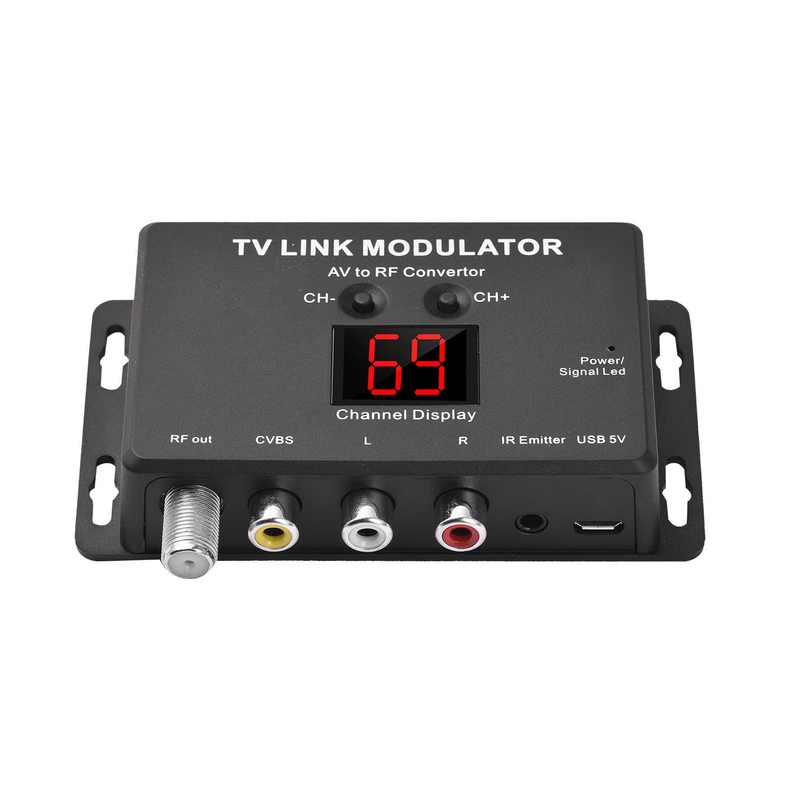 TM80 TV LINK Modulator AV to RF Converter black