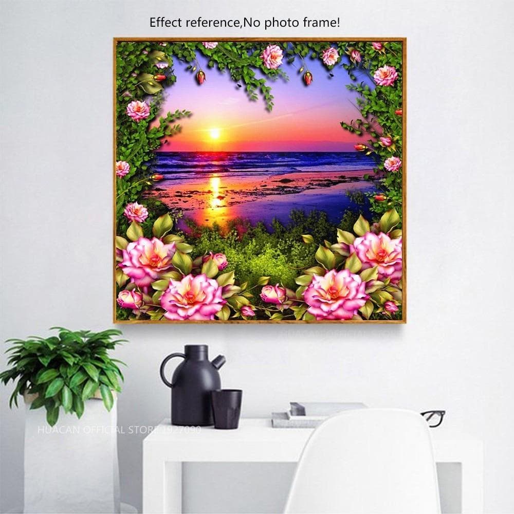 Diamond Painting Landscape 5D DIY Diamond Embroidery Flower Mosaic Paint 30x30CM