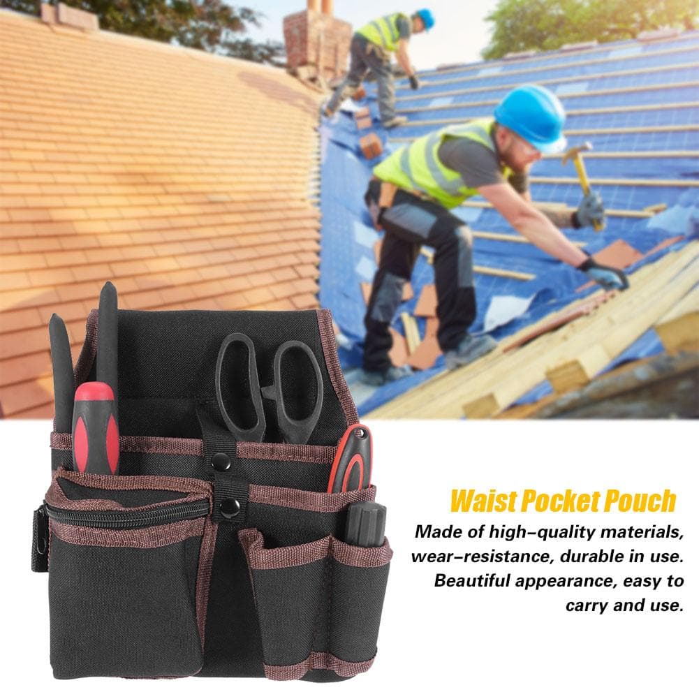 Multifunctional Electrician Tool Bag Waist Pocket Pouch Belt Storage Holder Black