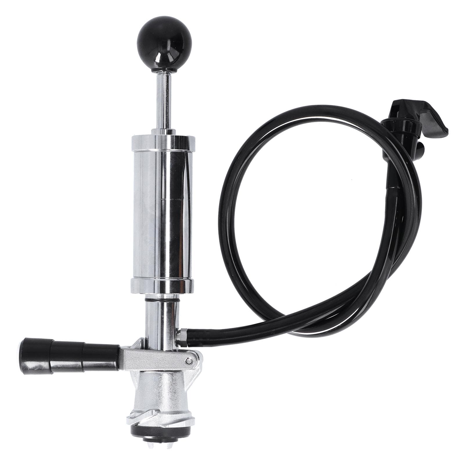 Beer Keg Pump with Black Beer Faucet Stainless Steel Draft Beer Party Pump for American D System