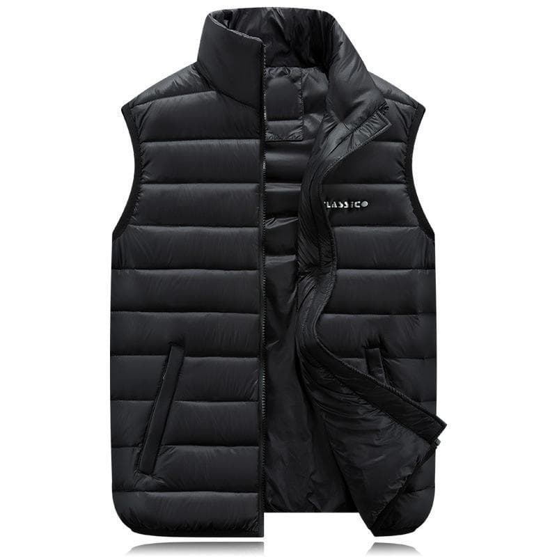 Couple's Lightweight Down Cotton Jacket 200 Kg Waistcoat Oversize Fat Mm Down Cotton Vest for Fall and Winter Men and Women XXXXXXL black