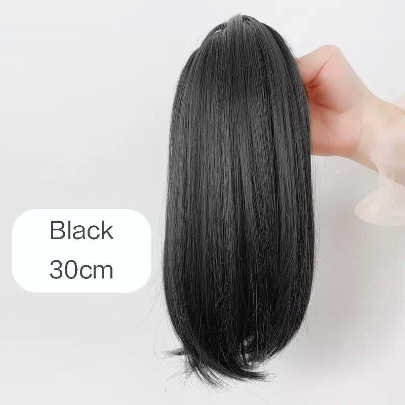 Synthetic Short Claw Clip On Ponytail Hair Extension 12Inch Ponytail Extension Hair For Women Pony Tail Hair Hairpiece 30cm black