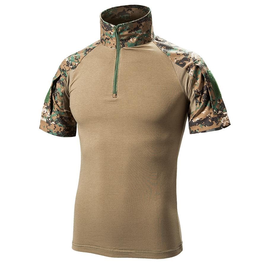 Men's Camouflage Short Sleeve Combat Military T Shirt Summer Durable Cotton Multicam Camo Tactical Shirts XXXL portland orange