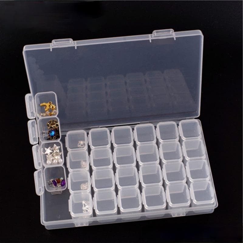 Diamond Painting Tools 28 Cells Plastic Storage Box Tool Accessories For Diamond Painting Embroidery white