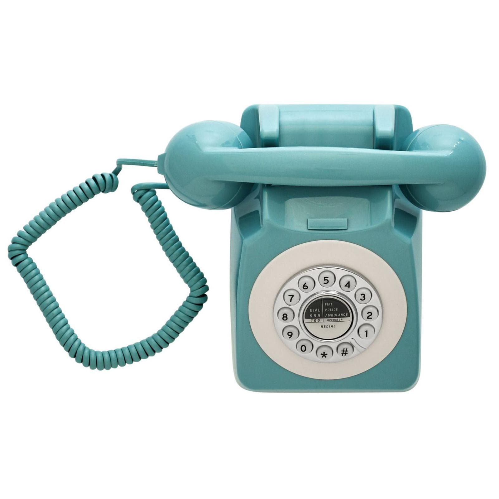 Desktop Corded Phone 80s Vintage Retro Style Telephone Desk Landline Phone Support Ring Volume green