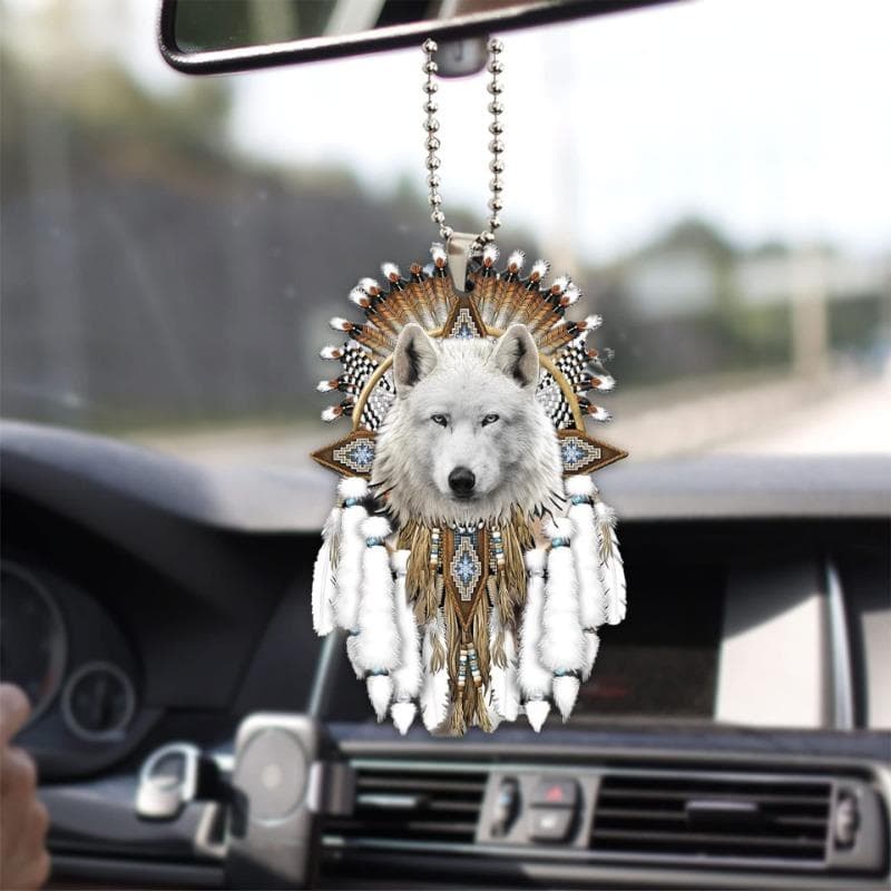 New acrylic flat 2D car interior rearview mirror decorative pendant, car keychain backpack accessories pendant 8cm