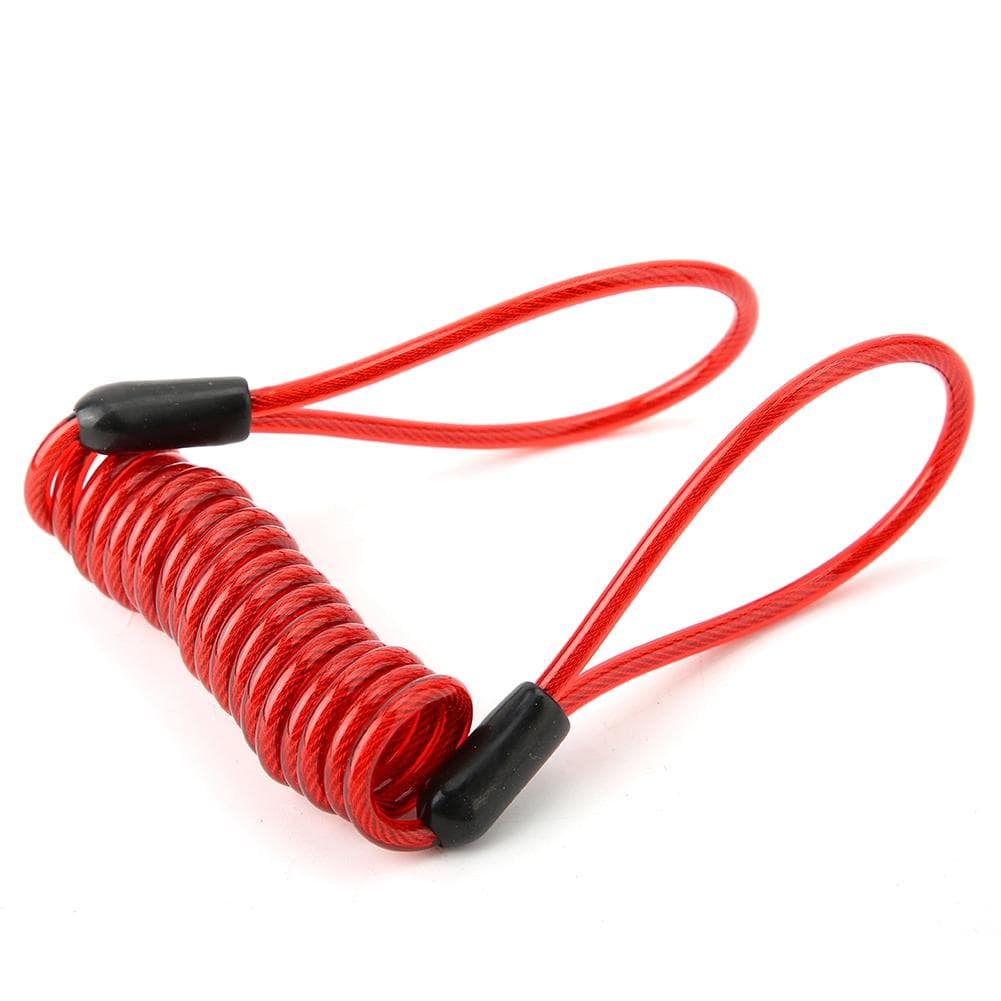 Anti Theft Steel Wire Lock Security Spring Reminder Wire Lock for Bicycle Motorcycle(Red) red