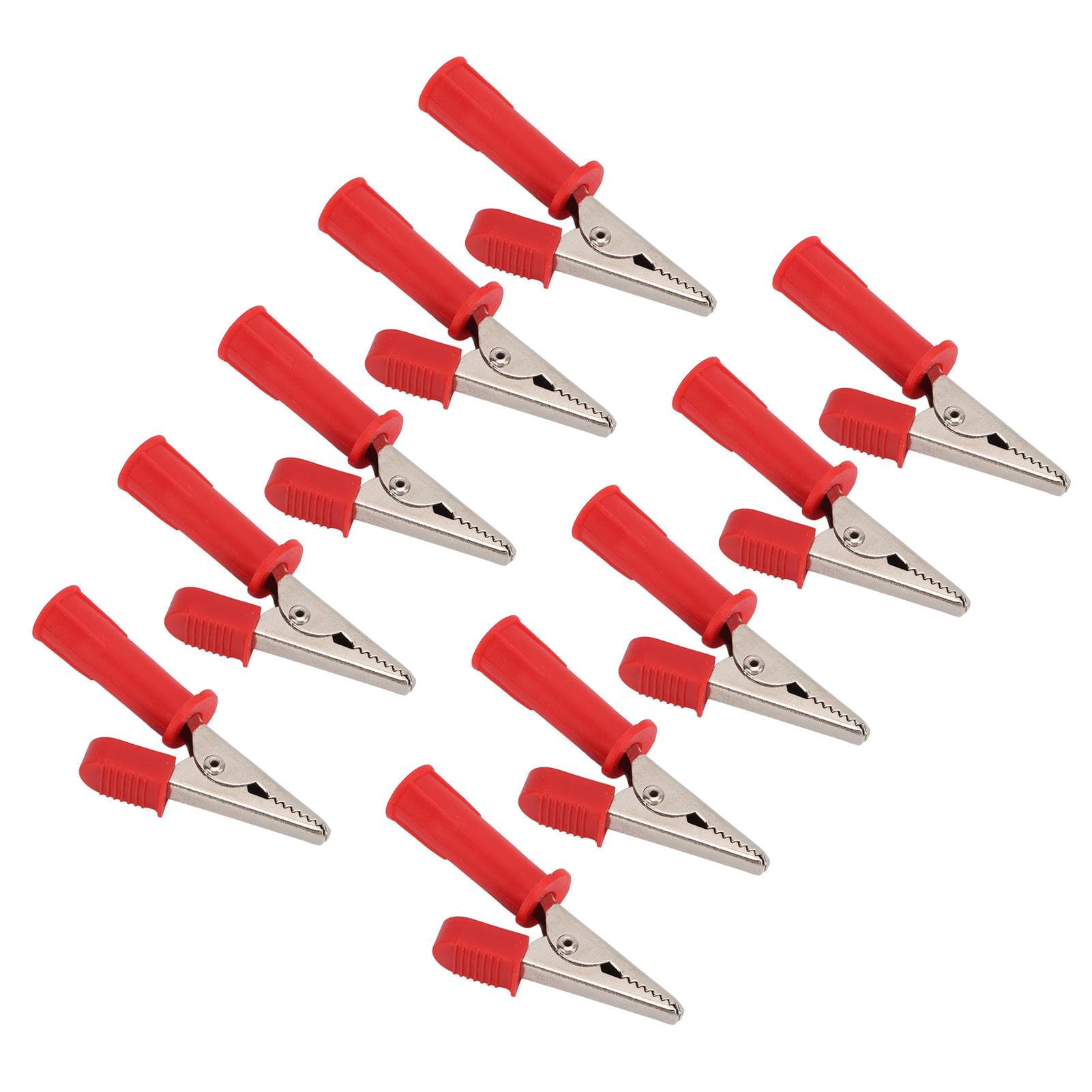 10Pcs Insulated Crocodile Clip 5mm Pure Copper Openings Test Clip with 4mm Jack for Experimental