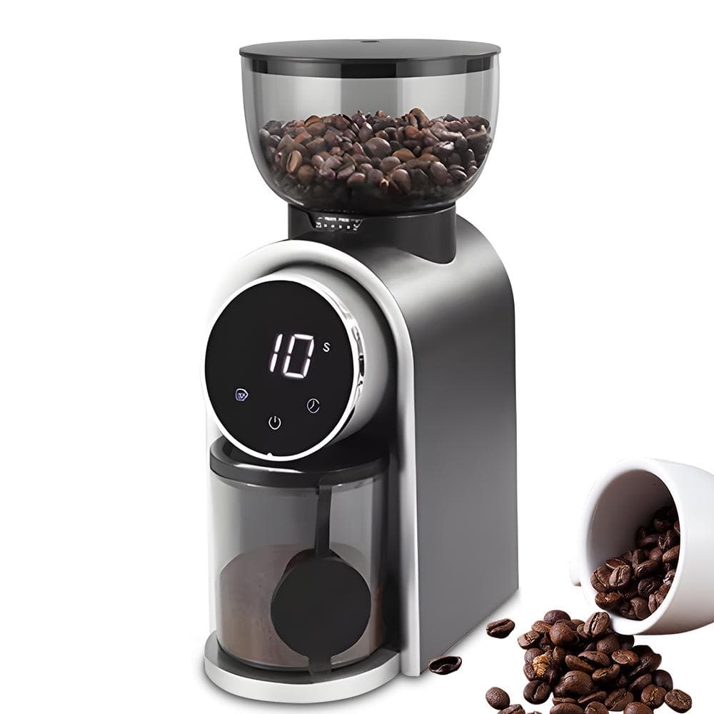Conical Burr Coffee Bean Grinder for Espresso / French Press / Turkish Coffee Makers Touchscreen EU Plug black