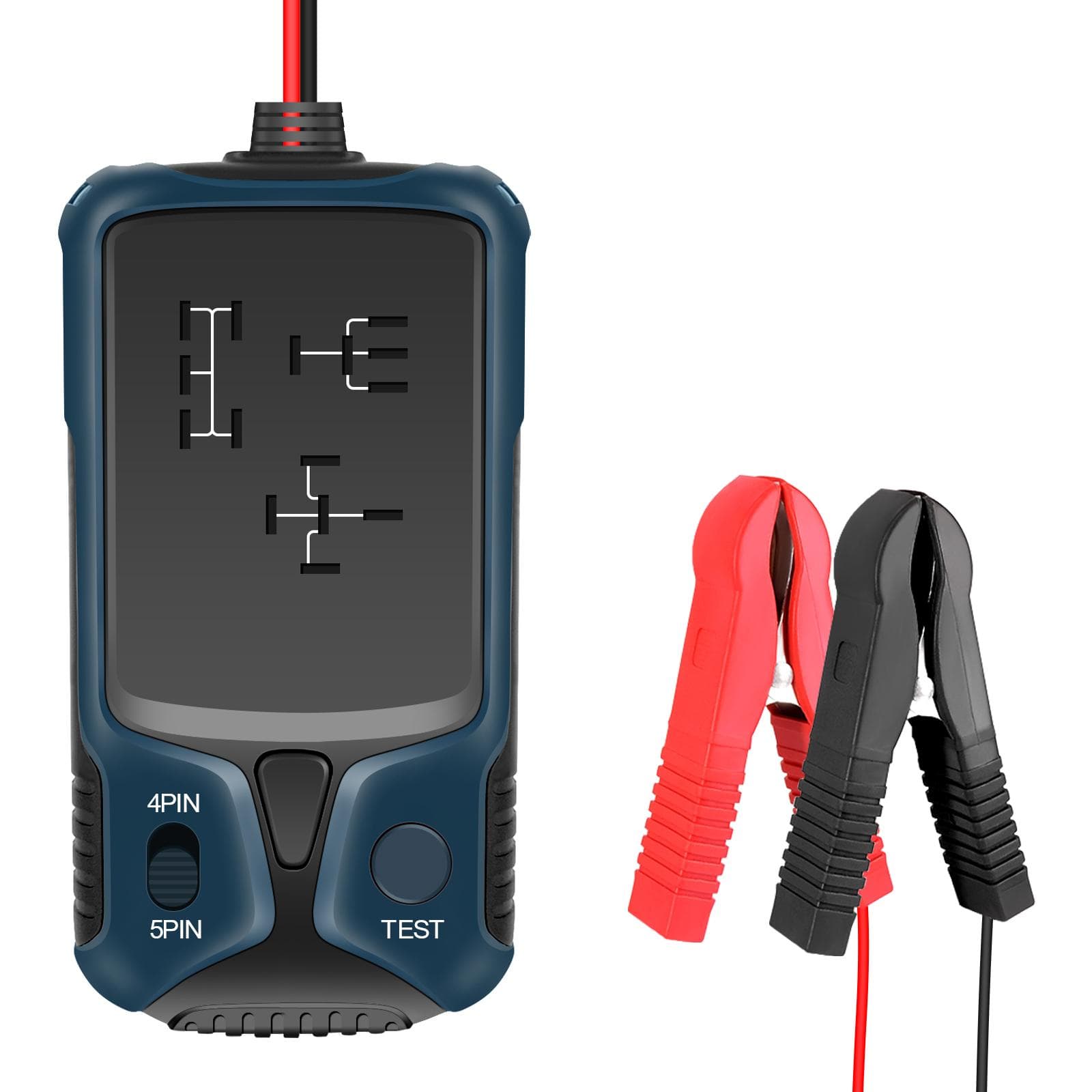 Auto Relay Tester, 12V Battery Checker, Universal Car Relay Diagnostic Tool Voltage Detector black