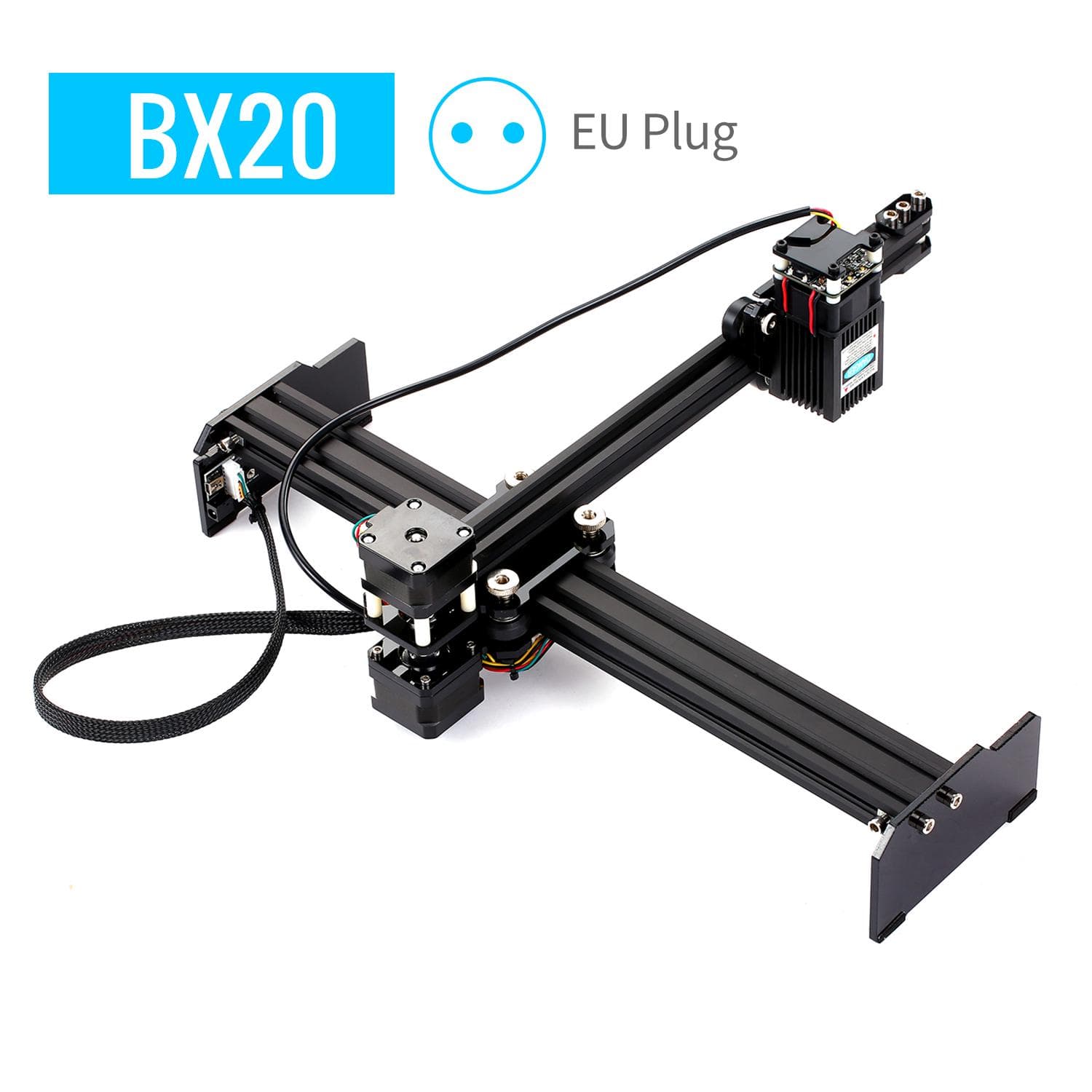 20W Laser Engraving Machine High Speed Mini Desktop Laser Engraver Printer Portable Household Art BX20 black