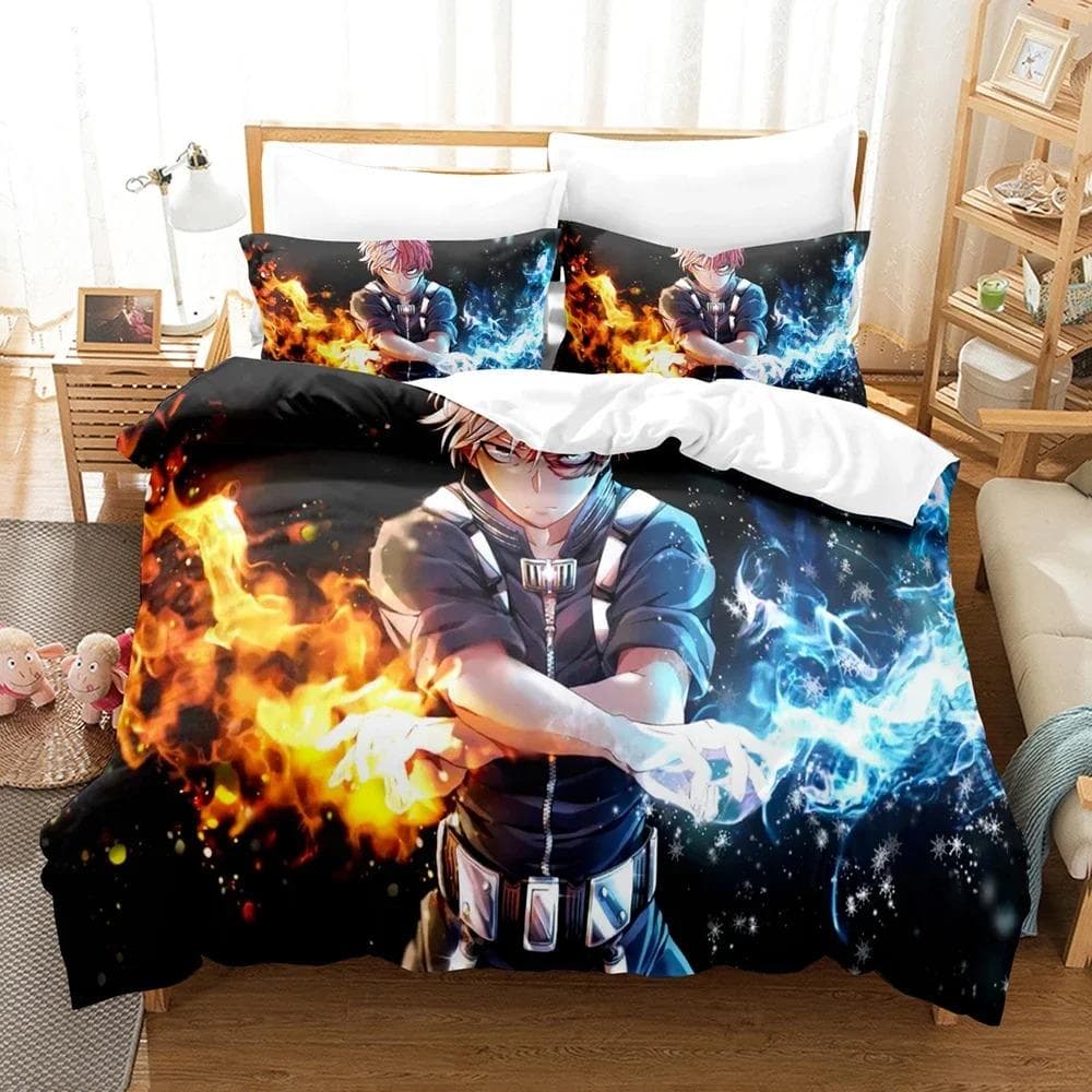 New My hero academia Bedding Set Single Twin Full Queen King Size Kawaii Bed Set Adult Kid Bedroom Duvet cover Sets 3D Anime AU Double 180x210cm