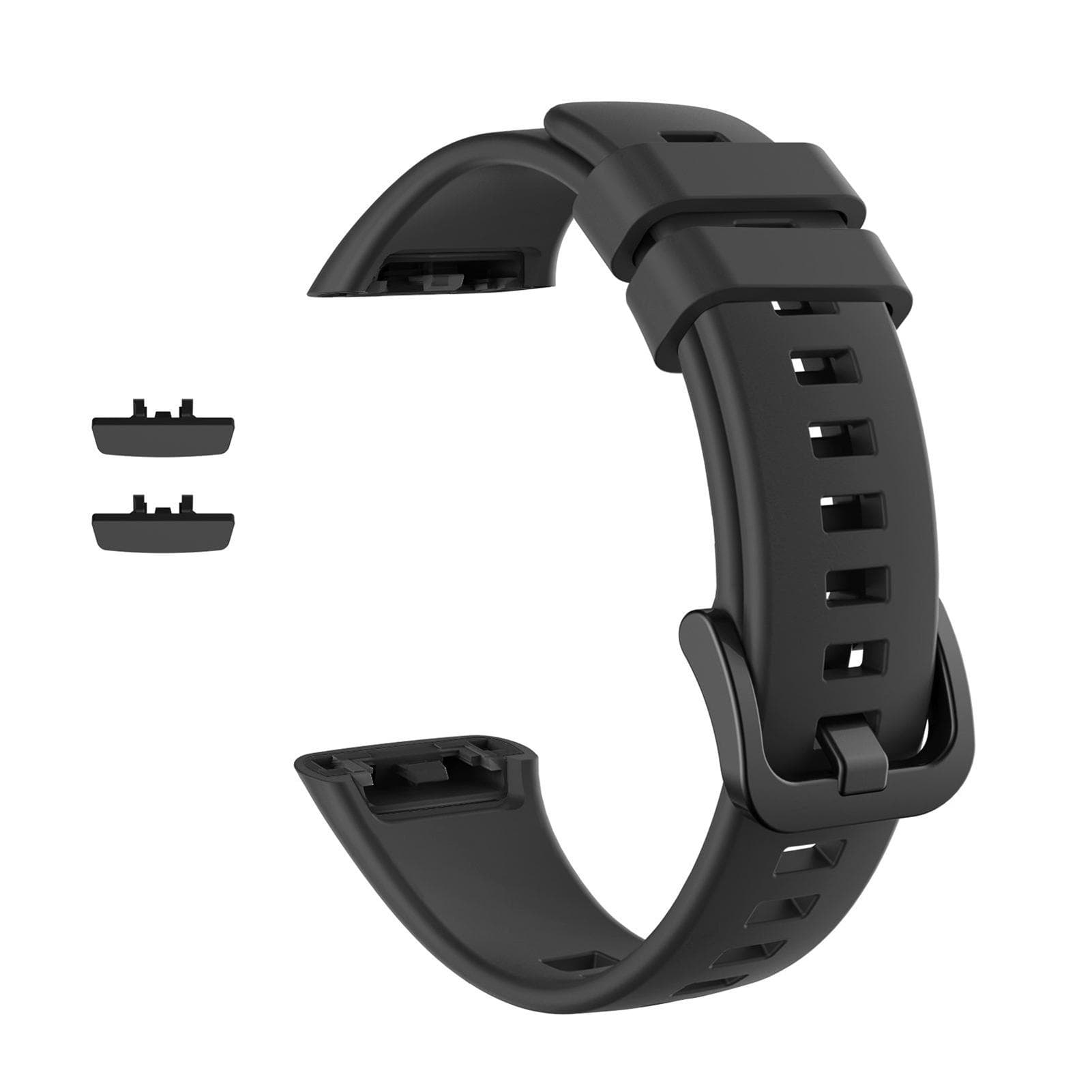 Silicone Strap Smart Watch Band Replacement Bracelet Strap Adjustable Wristband Belt for Women Men black