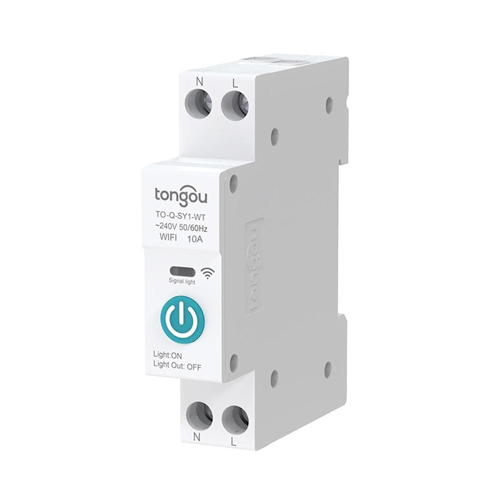 Tuya Wifi Intelligent Circuit Breaker Wireless Remotes Control Din Rail Switch Mobilephone APP 10A multicolour