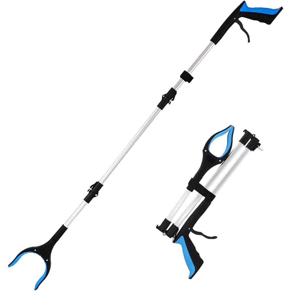 Reacher Grabber Tool Extra Long Grabbers For Elderly Lightweight Handy Trash Claw Grabber With Magnets blue