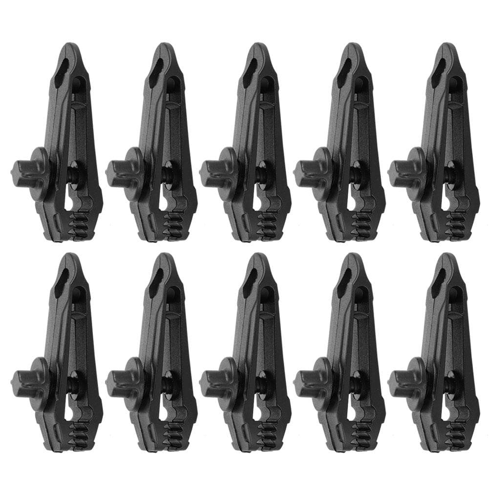 10pcs Outdoor Plastic Tent Clips Buckle Awning Tarp Fixing Clamp Camping Accessory Black
