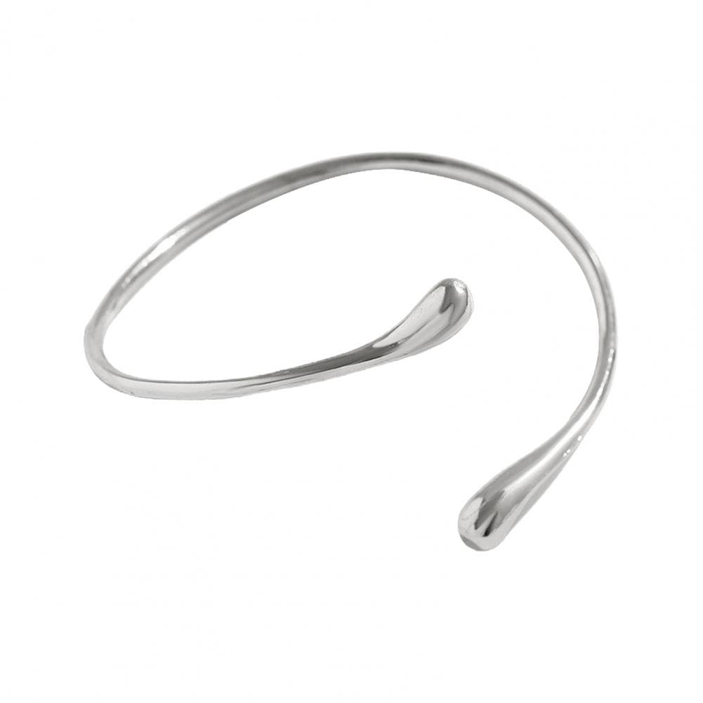 Arm Cuff Elegant Adjustable Arm Bracelet with Liquid Shape Opening Polished Alloy Bangle for Party Wear Stylish Anti-slip Arm