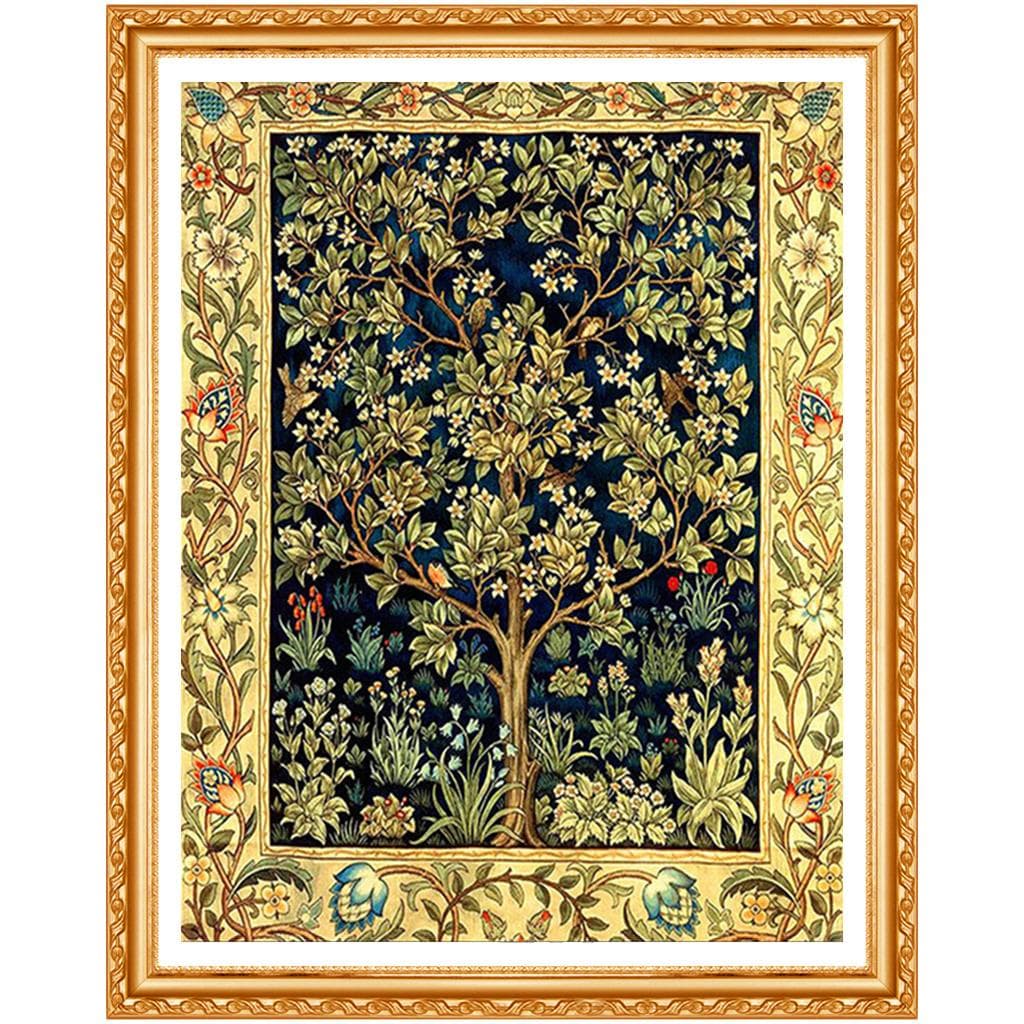 5D Diy Diamond Painting Cross Stitch Money Tree Full Round Diamond Embroidery Golden Flowers 20X30CM