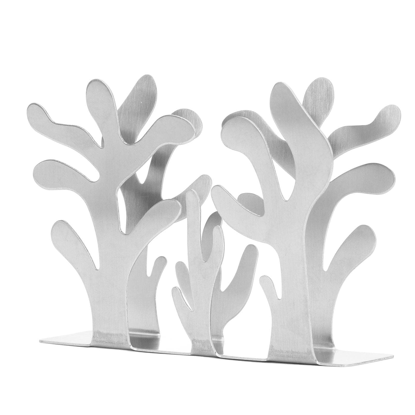 Coral Napkin Holder Iron Art Vertical Napkin Holder Multifunction Metal Napkin Holder Desktop silver